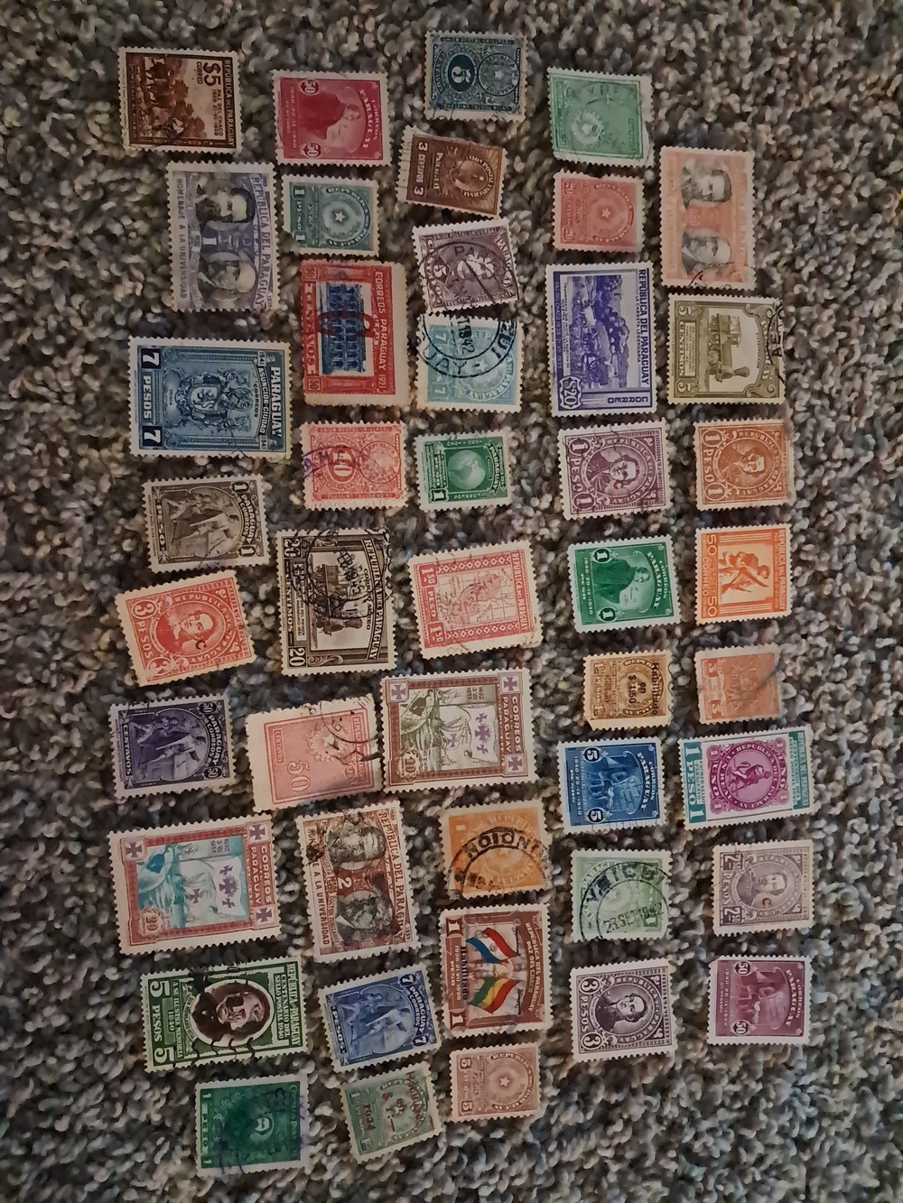 Assorted Vintage Postage Paraguay Stamp Lot 45 - Multicolor